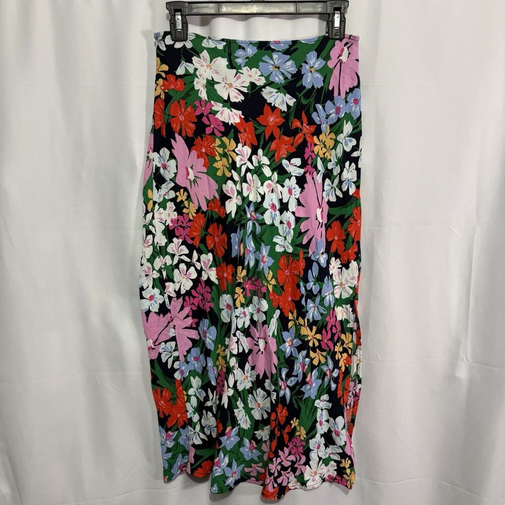 Old Navy Floral Crepe Midi Skirt Size Small High Waist Pull On Vacation Resort - Picture 4 of 9